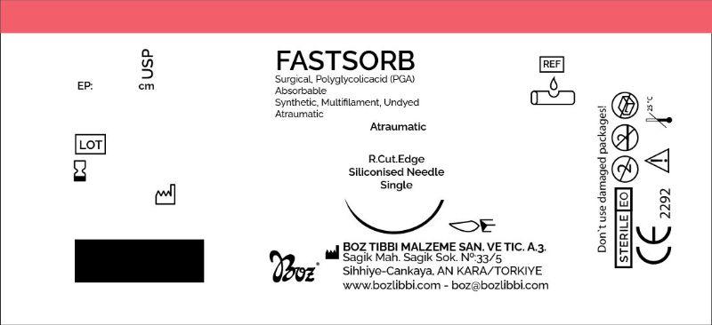 FASTSORB USP 4-0 (М1,5) зворотньо-ріжуча голка 3/8 кола 19 мм, довжина 75см